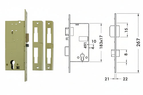 Elettroserratura Da Infilare A Cilindro 5810 Mm.60 (Y5810060) Yale
