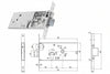 Serratura Da Infilare Per Fasce Catenaccio E Scrocco Mm.78 H 86500 Mm.70 A 2 Mandate (Y8650070080) Yale