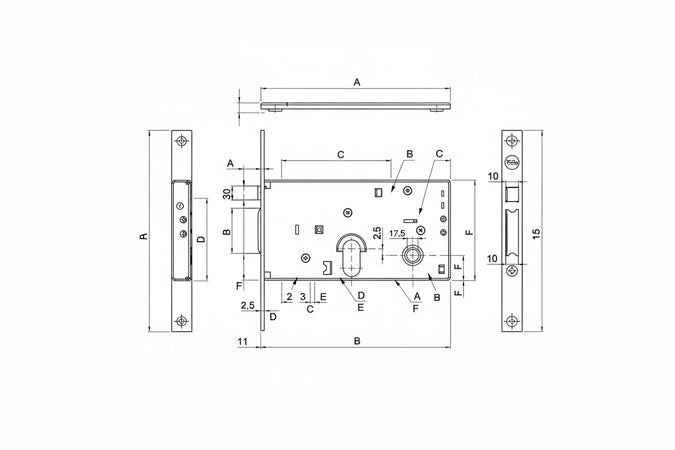 Elettroserratura Infilare Per Fasce Solo Scrocco Mm.78 H 85000 Mm.70 (Y8500070080) Yale