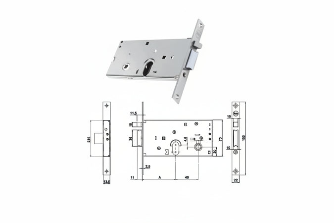 Elettroserratura Infilare Per Fasce Solo Scrocco Mm.78 H 85500 Mm.58 (Y8550058080) Yale