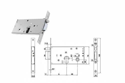 Elettroserratura Infilare Per Fasce Solo Scrocco Mm.78 H 85500 Mm.70 (Y8550070080) Yale
