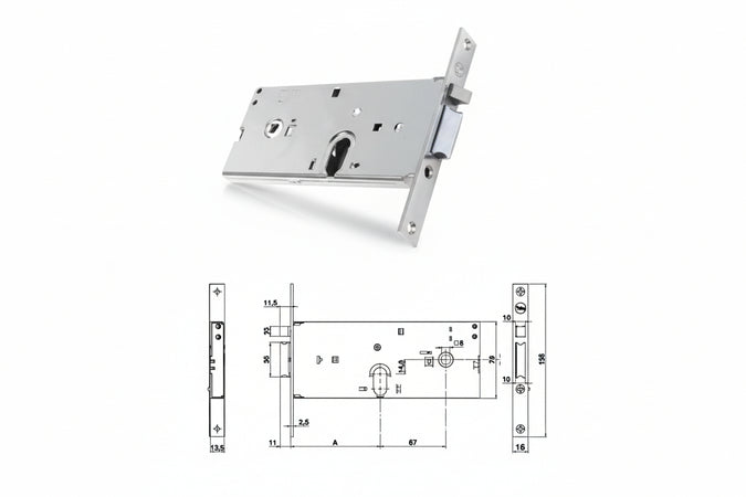 Elettroserratura Infilare Per Fasce Solo Scrocco Mm.78 H 85002 Mm.70, Frontale Mm.16 (Y8500270080) Yale