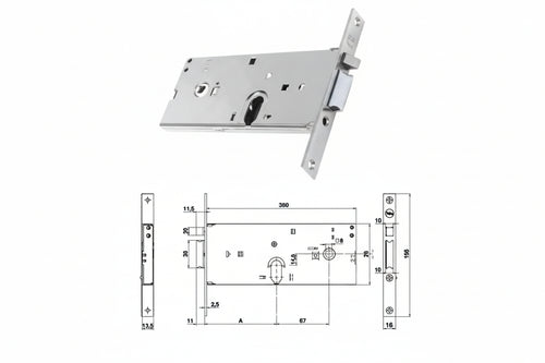 Elettroserratura Infilare Per Fasce Solo Scrocco Mm.78 H 85002 Mm.70, Frontale Mm.22 (Y8550270080) Yale