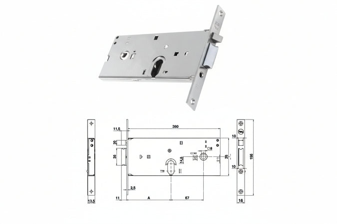 Elettroserratura Infilare Per Fasce Solo Scrocco Mm.78 H 85002 Mm.70, Frontale Mm.22 (Y8550270080) Yale