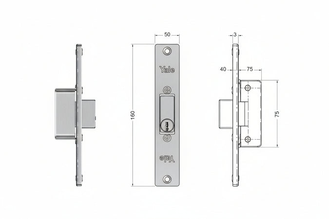 Incontro Elettrico Simmetrico Reversibile Con Fermo 67F0 Cm.16 Acciaio Finitura Grigio (Y67F0504) Yale