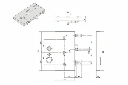 Serratura Triplice Infilare Multifunz. Cil. Eu. + D/M Blindate 133Y9 Sx (Y133Y965280) Yale