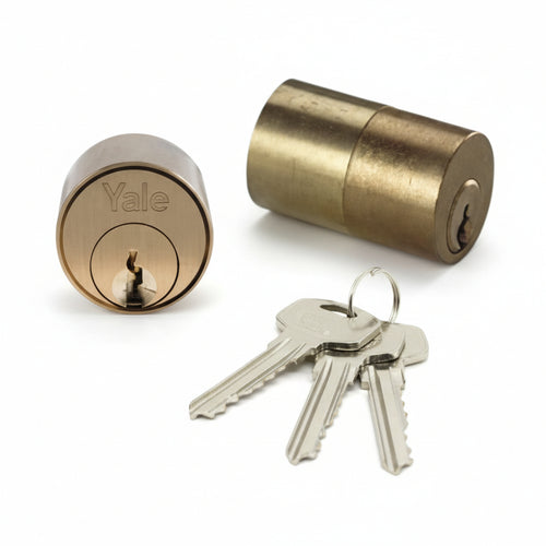 Doppio Cilindro Esterno Fisso Da Applicare In Ottone 2252 Ø Mm.25X20/Ø Mm.25X52 Per Serrature 6808 Yale