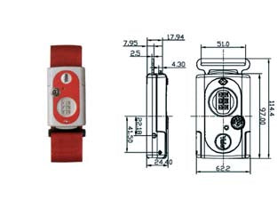 Fascia Per Valige Con Combinazione E Dispositivo Tsa Tl1- - Mm.62 Rosso - Fascia Mt.2 (Ytl1/62/4/1R) - 1 Blister Yale