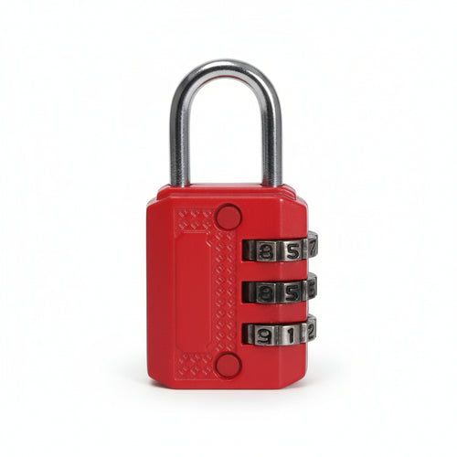 Lucchetto A Combinazione 3 Cifre- - Mm.14 - Rosso - 12 Pezzi Quality
