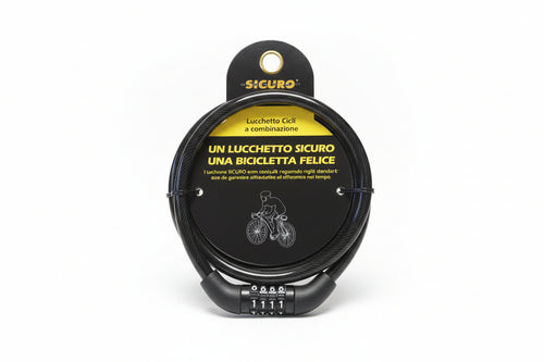 Antifurto Per Bici Con Combinazione- - Ø Mm.8X65 Cm. - 6 Blister Quality