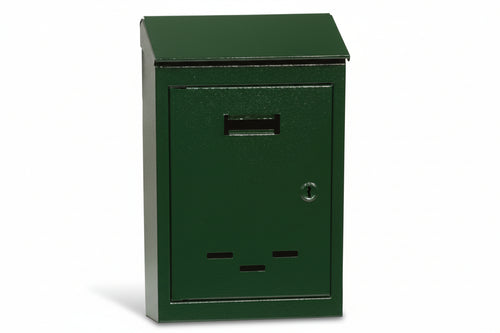 Cassetta Postale Con Tetto E Chiave Ad Una Leva Verde N°3 Cm.30X6X20H. Per Lettere
