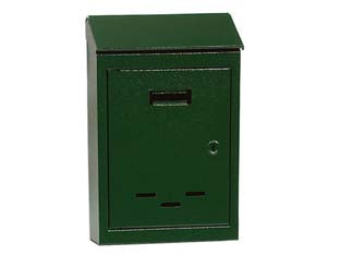 Cassetta Postale Con Tetto E Chiave Ad Una Leva Verde N°4 Cm.23X9X35H. Per Riviste