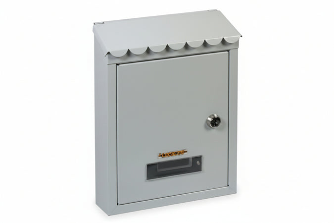 Cassetta Postale Media Con Tetto E Chiave A Cilindro Bianca Cm.21X7X30H. Colore Bianco Quality