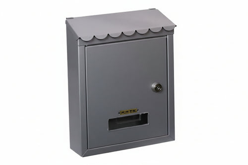Cassetta Postale Media Con Tetto E Chiave A Cilindro Grigia Cm.21X7X30H. Colore Grigio Quality