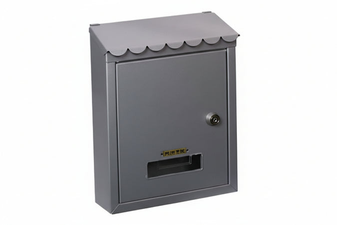 Cassetta Postale Media Con Tetto E Chiave A Cilindro Grigia Cm.21X7X30H. Colore Grigio Quality