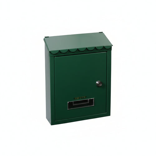 Cassetta Postale Media Con Tetto E Chiave A Cilindro Verde Cm.21X7X30H. Colore Verde Quality