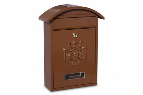 Cassetta Postale Con Tetto E Chiave A Cilindro Per Esterni Marrone Cm.21X6X31H. Colore Marrone Quality