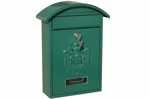 Cassetta Postale Con Tetto E Chiave A Cilindro Per Esterni Verde Cm.21X6X31H. Colore Verde Quality