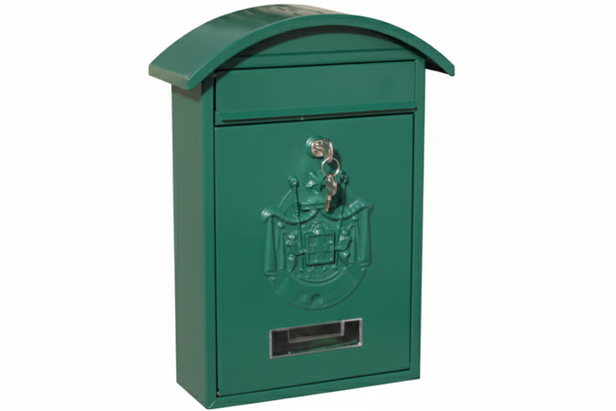 Cassetta Postale Con Tetto E Chiave A Cilindro Per Esterni Verde Cm.21X6X31H. Colore Verde Quality