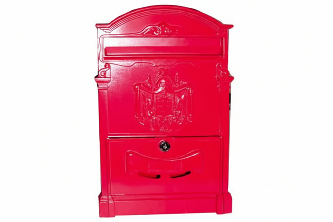 Cassetta Postale In Alluminio Per Esterni Residence Rossa Cm.25X9X41H. Colore Rosso Quality