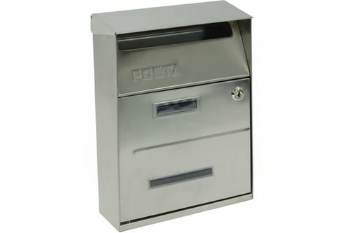 Cassetta Postale Portariviste Per Esterni In Acciaio Inox Satinato Cm.21,5X10,5X33H. Acciaio Inox 18/10 Satinato Quality