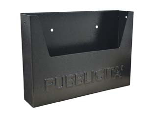 Cassetta Raccogli Pubblicita' In Metallo Cm.34X8X25,5H. Colore Nero Quality