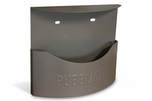 Cassetta Raccogli Pubblicita? In Metallo Marsupio Grigio Ghisa Cm.35X14X36H. Colore Grigio Ghisa Mille