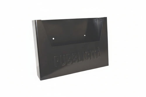 Cassetta Raccogli Pubblicita' In Metallo Cm.34X8X25,5H. Colore Nero Mille