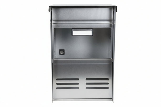 Cassetta Postale Portariviste Inox Serie Dublo Per Esterni Cm.26X12X37,5H. Acciaio Inox 18/10 Satinato Alubox