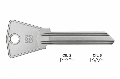 Chiavi Per Cilindri Cila-Gentili 7 Spine Grandi- - Cil6 Dx - 10 Pezzi Silca