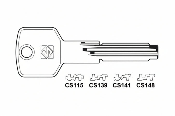 Chiavi Punzonate Per Cilindri Cisa 6+7 Spine- - Cs145 - 5 Pezzi Silca