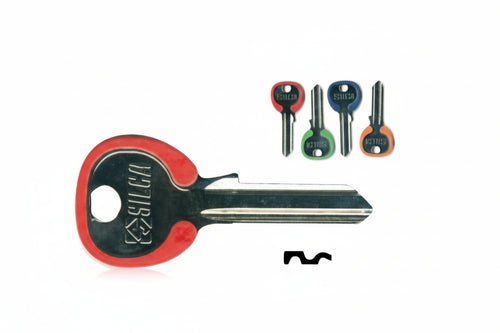 Chiavi Per Cilindri Cisa 4 Spine Grandi- - Cs204Asl Dx Slim Fluo Colori Assortiti - 10 Pezzi Silca