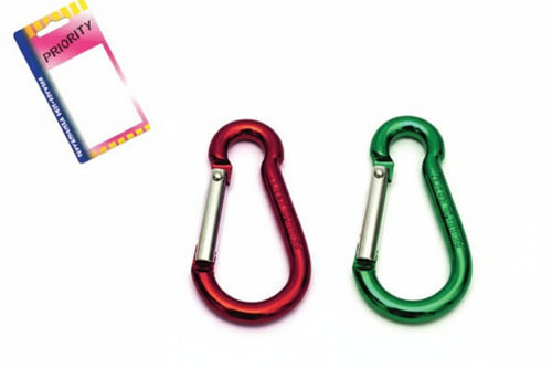 Moschettone Portachiavi In Alluminio In Blister- - Mm.50, In Bl.2 Pz. - 12 Blister