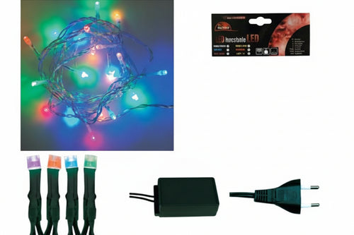 Lucciole A Led Multicolor Luce Fissa Per Interno- - 20 Led - Mt.1,5 + 2 - 1 Blister