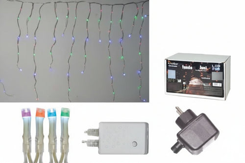 Tenda Sfalsata 150 Led Multicolor Per Esterno Con Gioco Luci Mt.5 + 2,7 X 0,9