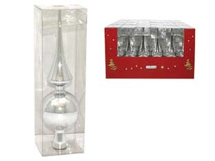 Puntale Per Albero Di Natale Cm.25 Colore Argento