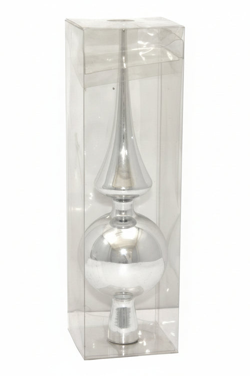 Puntale Per Albero Di Natale Cm.25 Colore Argento