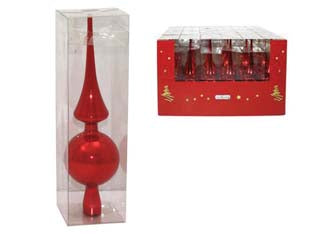 Puntale Per Albero Di Natale Cm.25 Colore Rosso