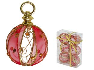 Sfere Tonde In Rete Colore Rosso Ø Mm.80 In Conf. Pz.6 I Re Magi