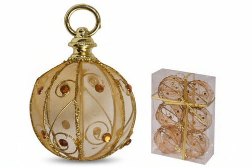 Sfere Tonde In Rete Colore Oro Ø Mm.60 In Conf. Pz.6 I Re Magi