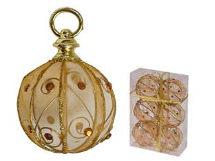 Sfere Tonde In Rete Colore Oro Ø Mm.80 In Conf. Pz.6 I Re Magi