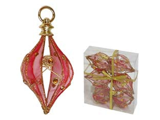 Sfere Ovali In Rete Colore Rosso Ø Mm.80 In Conf. Pz.6 I Re Magi