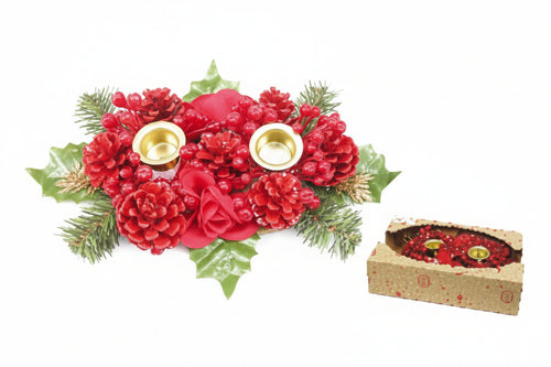 Porta Candele A Due Posti Colore Rosso I Re Magi