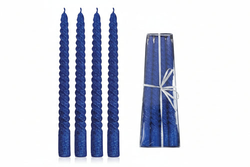 Candela Di Cera A Tortiglione Blu Ø Mm.21X250H. I Re Magi