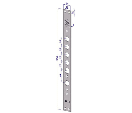 Frontale P/Serrature Porte Blindate In Acciaio Inox Int.28 Fr2530 (Fr2530Xai28) Securemme