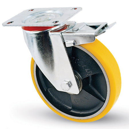 Ruota Poliuretano D 100X25 Mm 24/Ant Girev C/Fre- Avo- 1,0 Pz