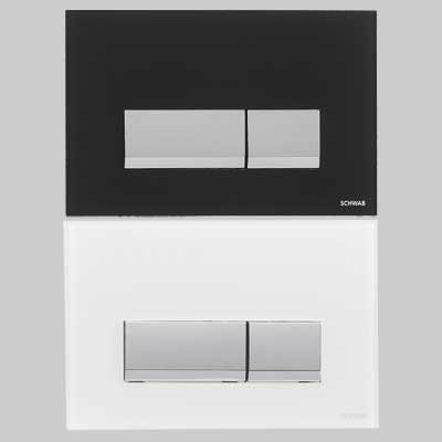 Placca Di Comando Magnus In Vetro Doppio Tasto Nera Schwab