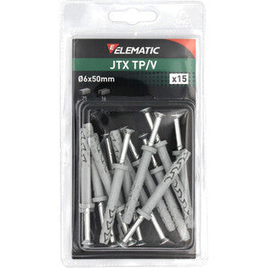Elematic Blister Tassello Jtx Tp/V 6X50 C/Vite 15 Pz- 10,0 Confezione