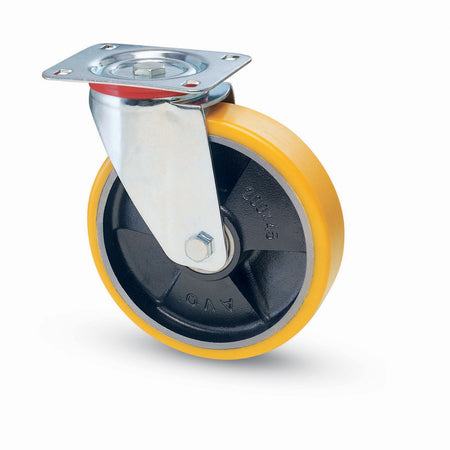 Ruota Poliuretano D 125X25 Mm 22 Piastra Girevole- Avo- 1,0 Pz