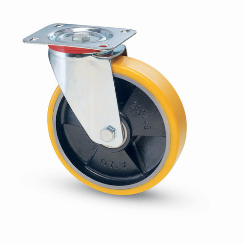 Ruota Poliuretano D 125X25 Mm 22 Piastra Girevole- Avo- 1,0 Pz